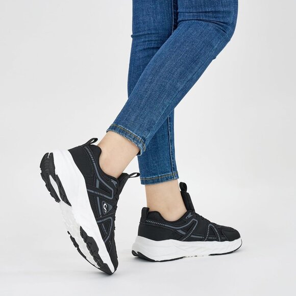 Women's Running Workout Sports Training Athletic Sneakers  Black White Shoes - Picture 7 of 7